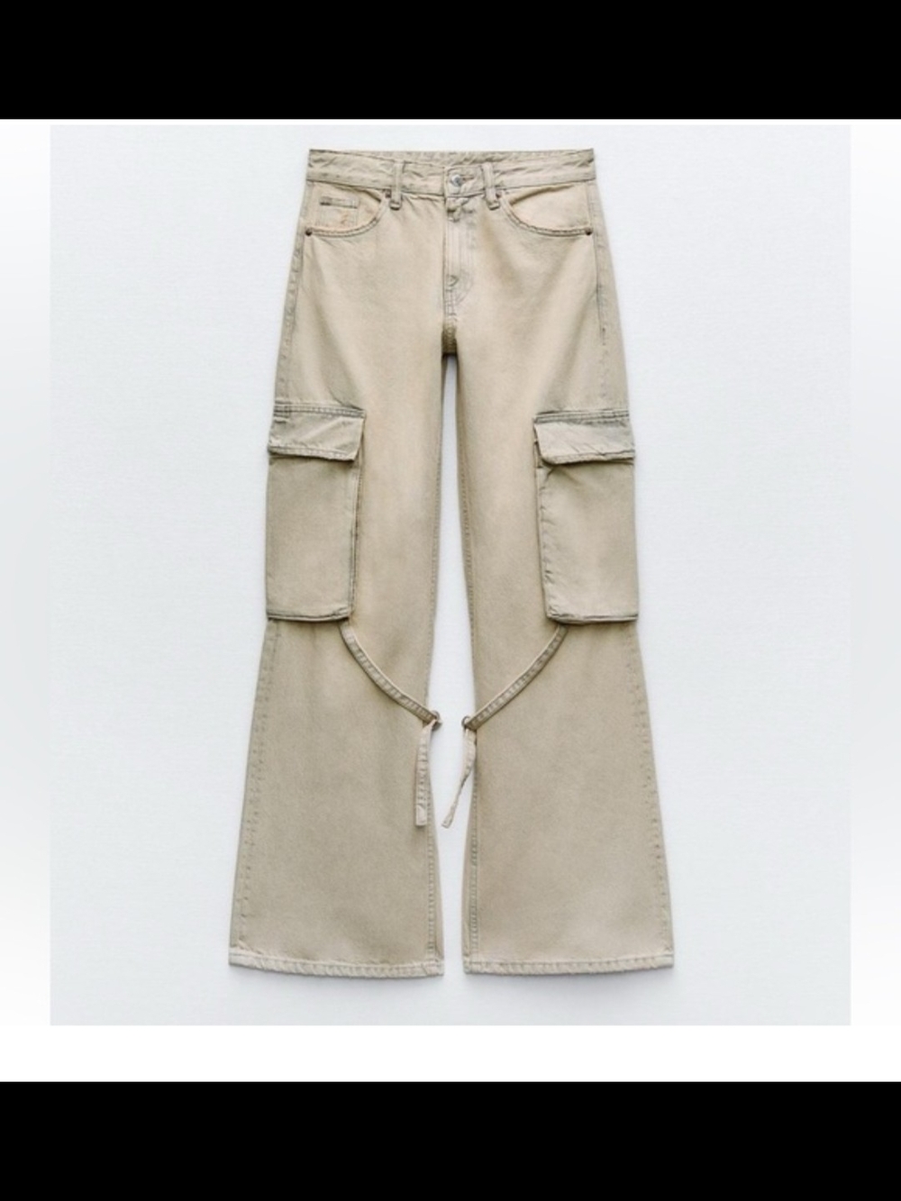 Zara Cargo Wide Leg 100 % Cotton Jeans